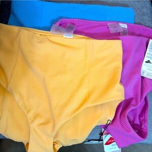 CALIA Women's High Waisted Sleek Sculpt Swim Bottoms new with tags small